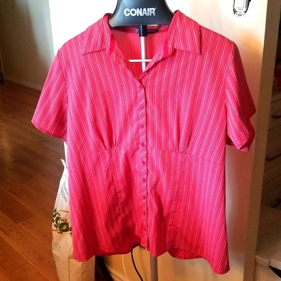 10/$10   Vintage Penningtons Red Striped Blouse 16 - Picture 1 of 6